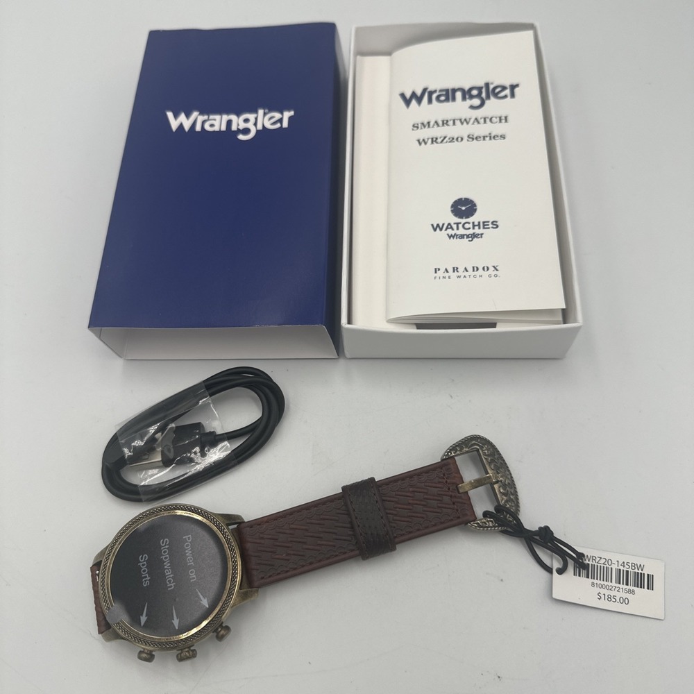 WESTERN Wrangler SMART WATCH Leather Weave Band‎ WRZ20-145bw **msrp 185